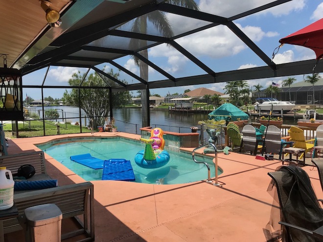 Panoramic view screen enclosure on SE 1st Pl, Cape Coral, FL 33904