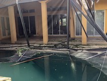 Pool enclosure destroyed by Hurricane Irma (2017) - Fort Myers, FL