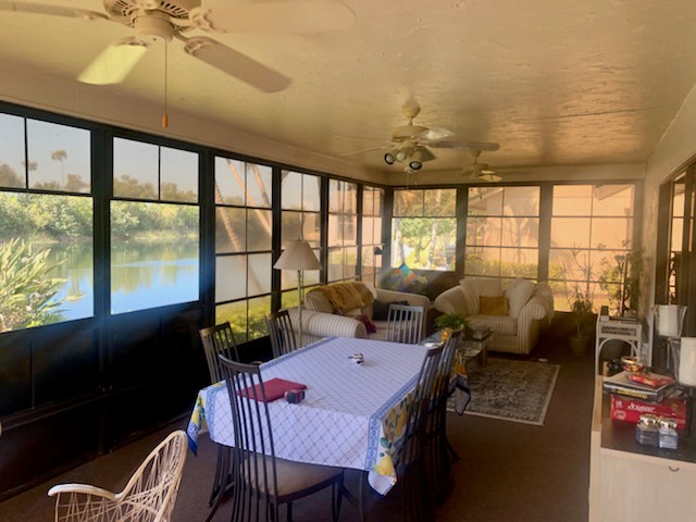 Sagging ceiling in sun room of home in Cinnamon Cove