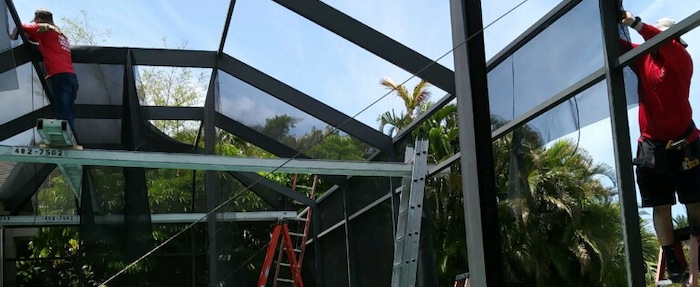 Screen repair at home on E Rocks Dr. Sanibel 33957