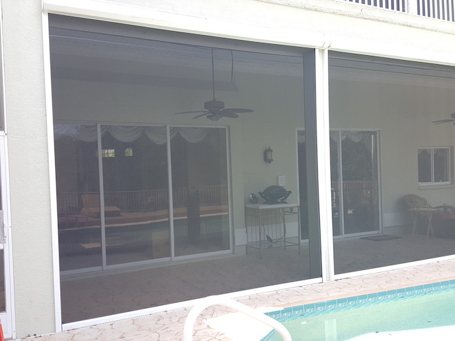 Lanai Roll Screens at home on Chatfield Dr, Iona, FL 33908