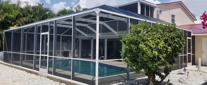 Pool enclosure on Albatross St Fort Myers Beach 33931